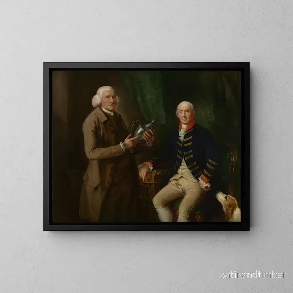 Reproduktion av målningen av William Anne Hollis, 4:e earl av Essex, som visar en skål till Thomas Clutterbuck från Watford - Thomas Gainsborough