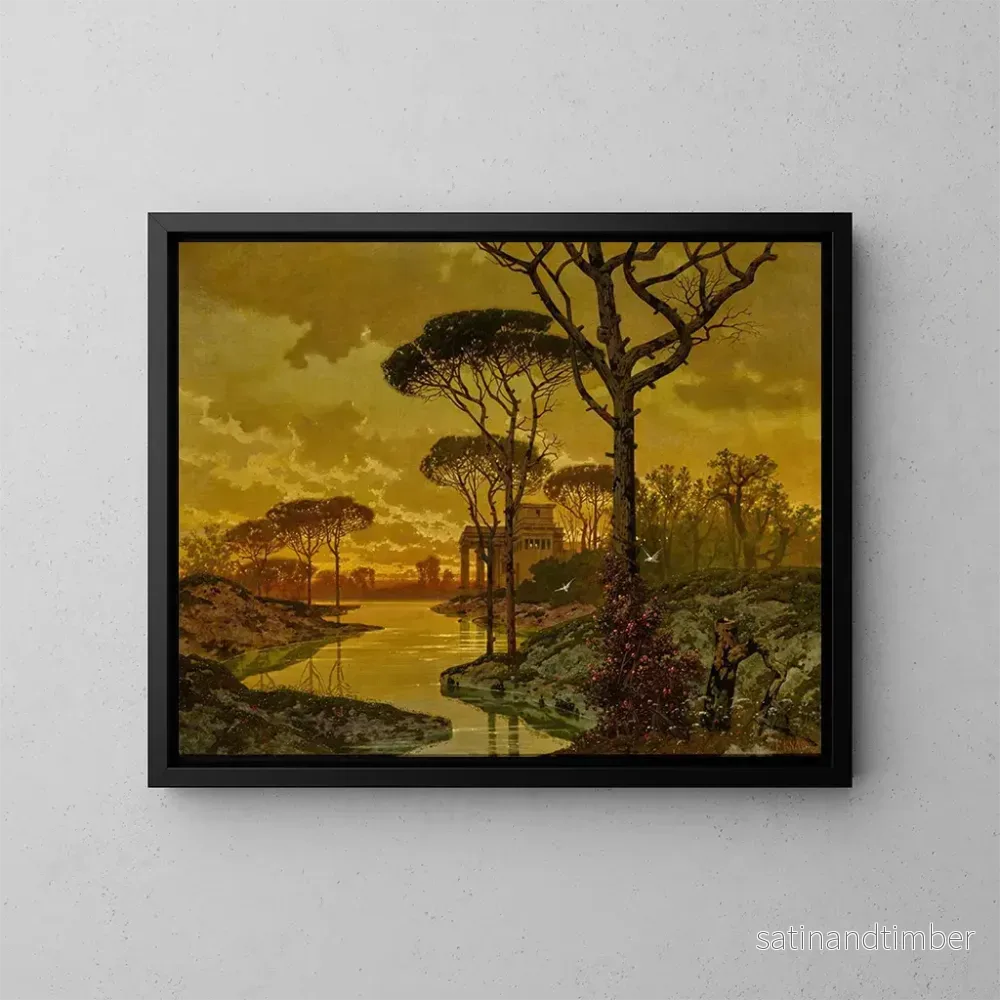 Reproduktion av målningen Landskap av kvällen – Ferdinand Knab Reproduktion av målningen Landskap av kvällen – Ferdinand Knab