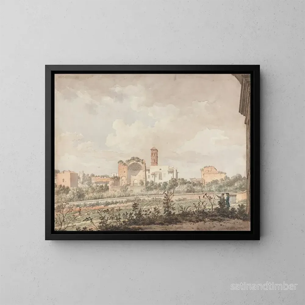Reproduktion av målningen av Temple of Venus och Rom från Colosseum - William Pars