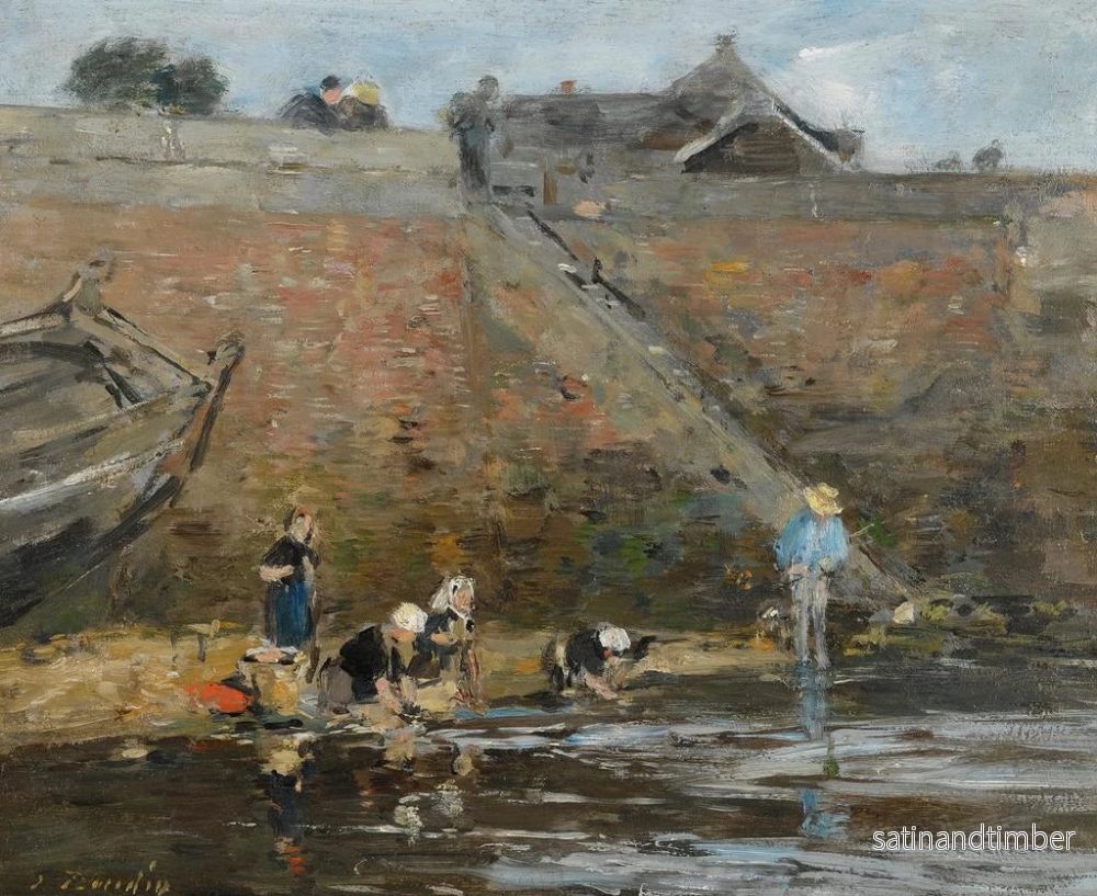 Reproduktion av målningen Laveuses au bord d'une rivière - Eugène Boudin - Bild 2