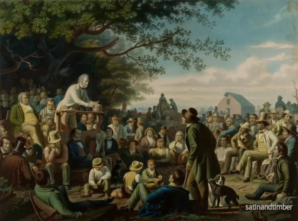 Reproduktion av målningen Discours sur une souche - Louis Adolphe Gautier - Bild 2