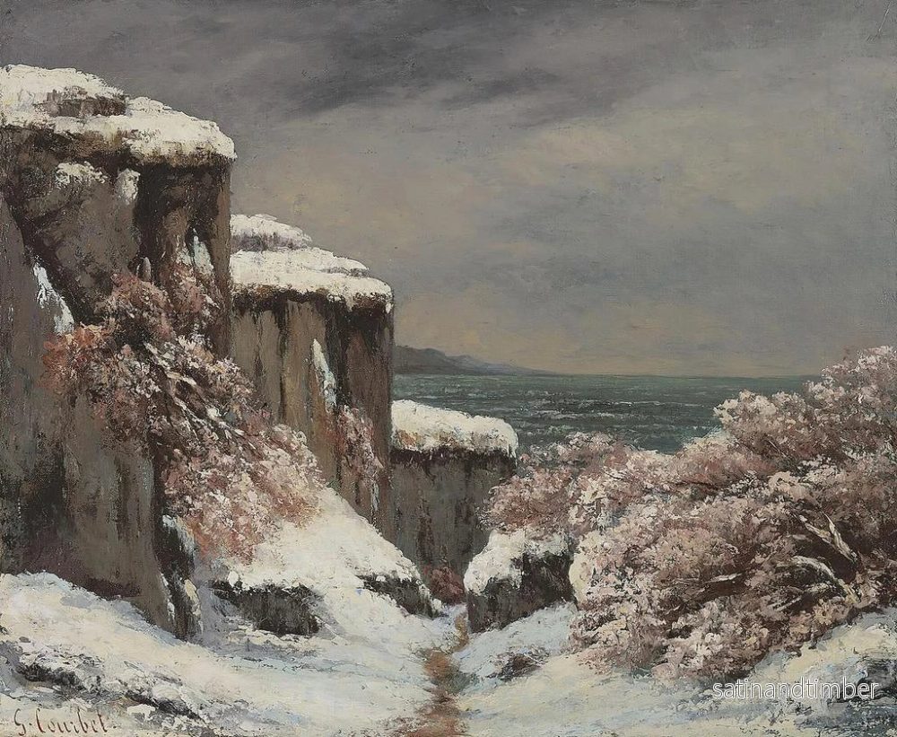 Reproduktion av målningen Falaises au bord de la mer sous la neige - Gustave Courbet - Bild 2