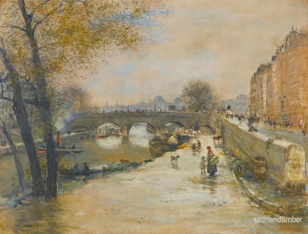 Reproduktion av målningen Le quai devant le Pont-Neuf - Jean François Raffaëlli - Bild 2