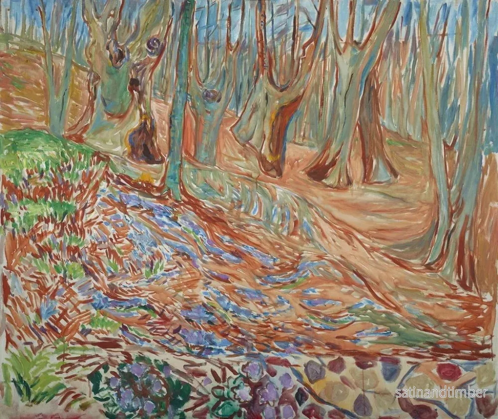 Reproduktion av målningen av vårlindeträd i skog - Edvard Munch - Bild 2