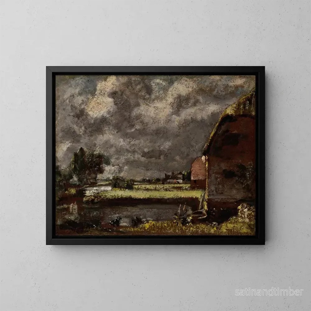 Reproduktion av tavlan En vy över stränderna vid floden Stour - John Constable