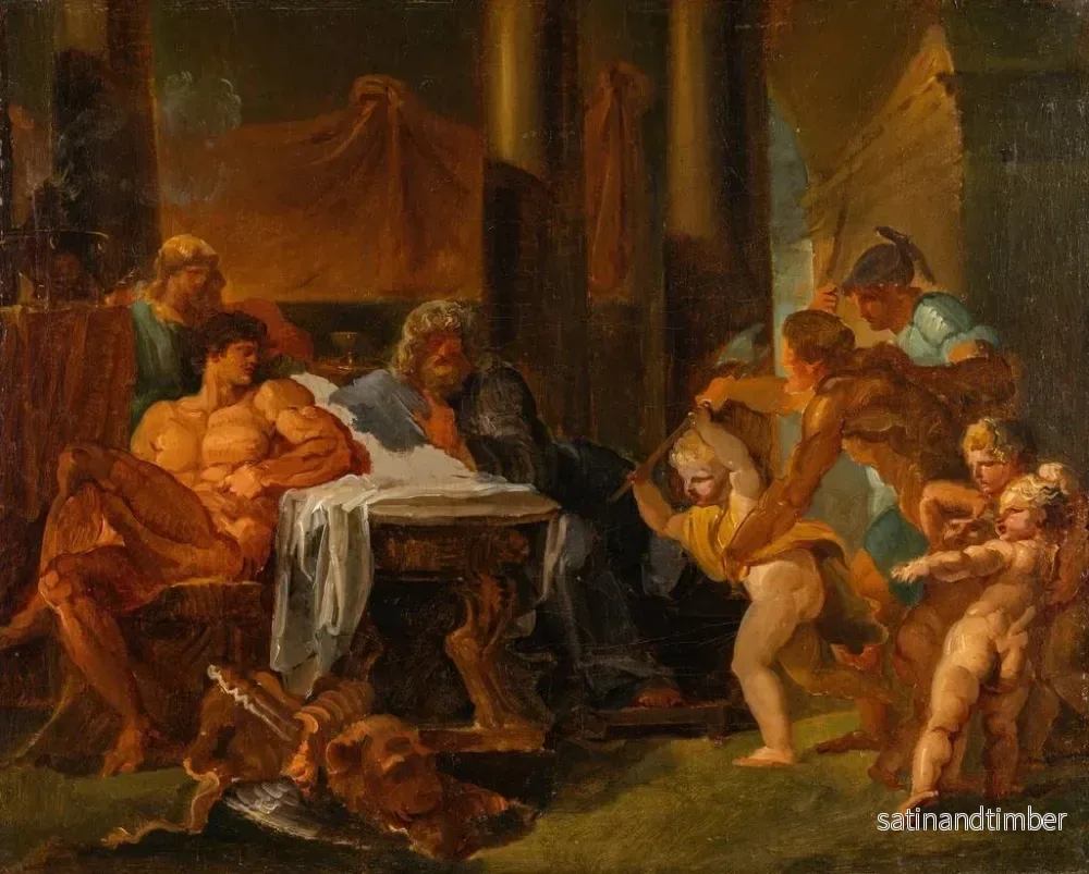 Reproduktion av målningen Hercule och Theseus i kung Pittheus palats - Louis Masreliez - Bild 2