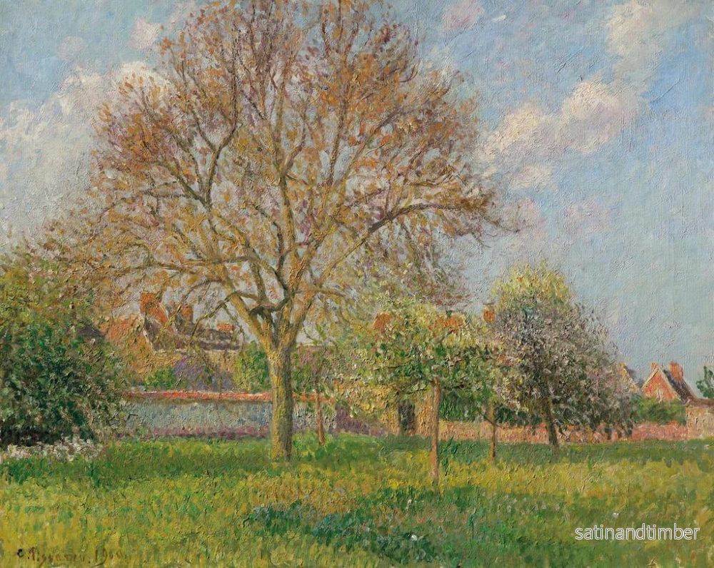 Reproduktion av målningen Le grand noyer ragné après-midi - Camille Pissarro - Bild 2