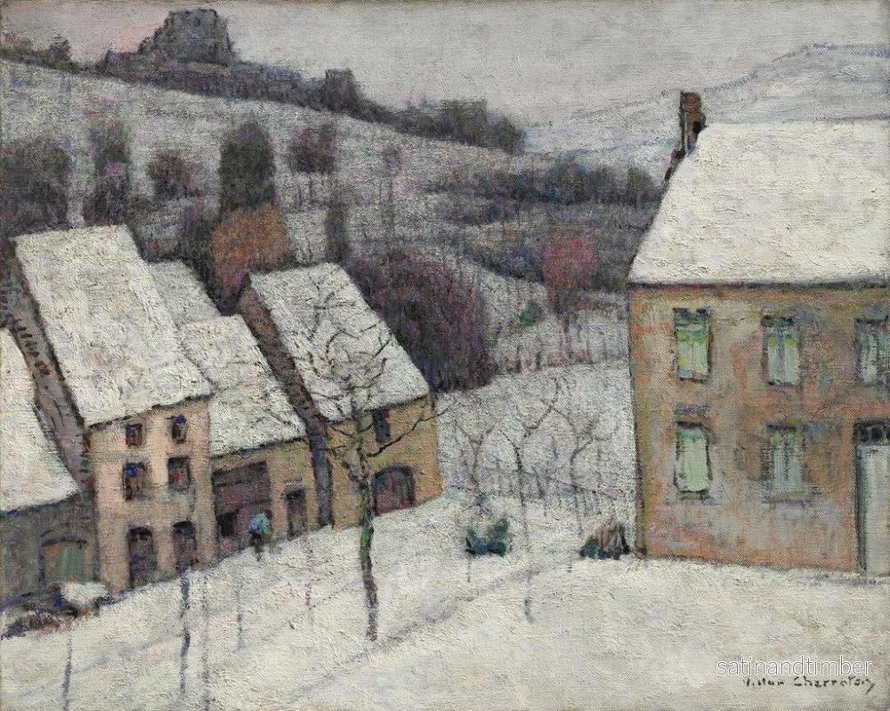 Reproduktion av målningen Murol under snön - Victor Charreton - Bild 2