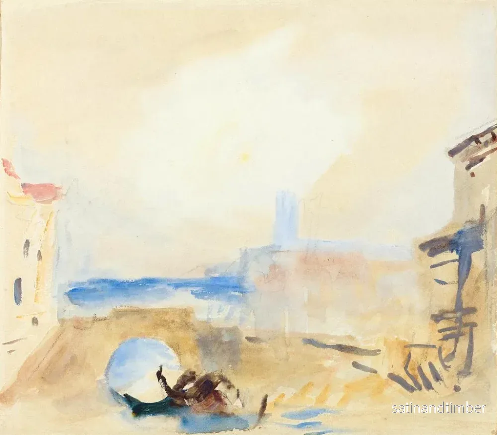 Reproduktion av målningen En gondol som passerar under en bro i Venedig - Hercules Brabazon Brabazon - Bild 2