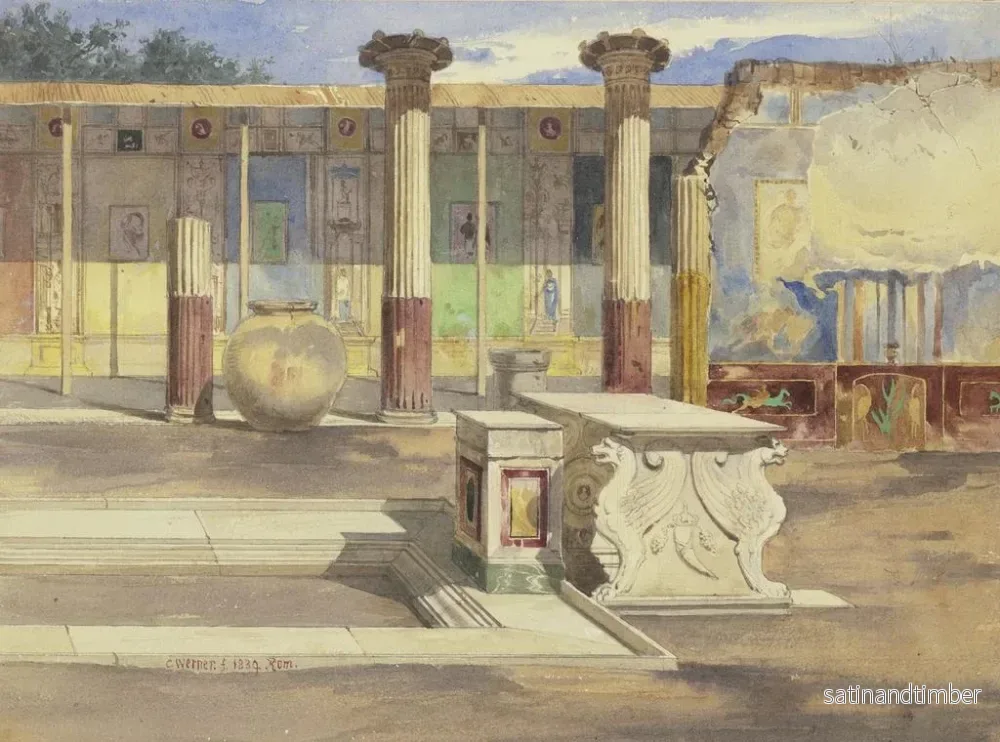 Reproduktion av målningen La maison de Méleagre à Pompéi - Carl Friedrich Heinrich Werner - Bild 2