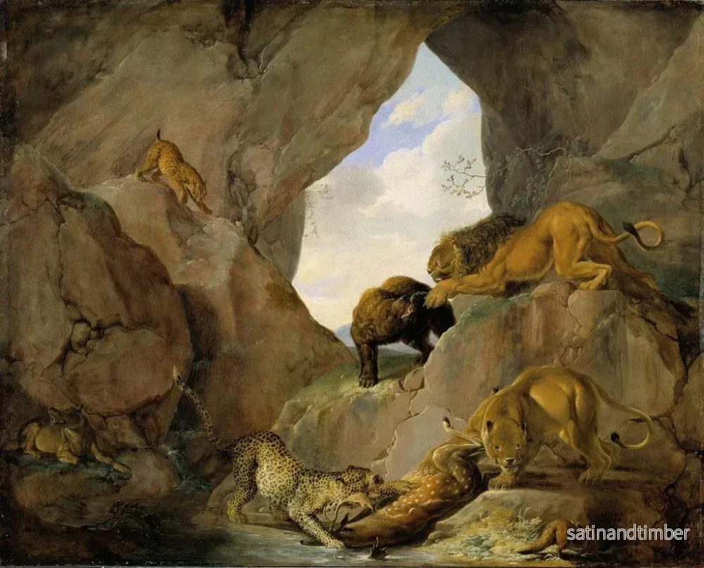 Reproduktion av målningen av vilda djur i en bergsklyfta - Carl Borromäus Andreas Ruthart - Bild 2