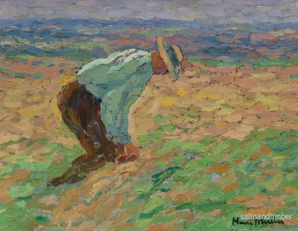 Reproduktion av målningen Lieur de gerbe - Henri Martin - Bild 2