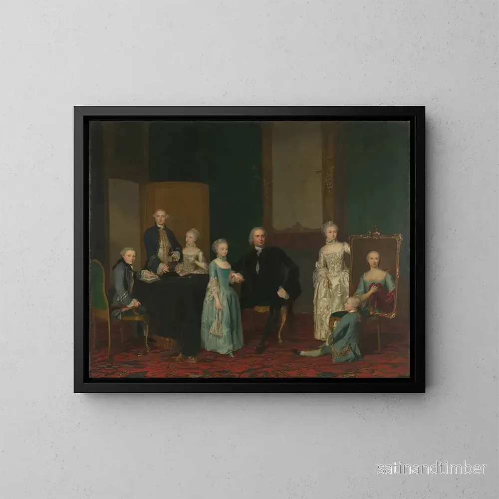 Reproduktion av målningen av Pieter Cornelis Hasselaer, rådgivare vid det nederländska Ostindiska kompaniet och borgmästare i Amsterdam med sin familj – George van der Mijn Reproduktion av målningen av Pieter Cornelis Hasselaer, rådgivare vid det nederländska Ostindiska kompaniet och borgmästare i Amsterdam med sin familj – George van der Mijn