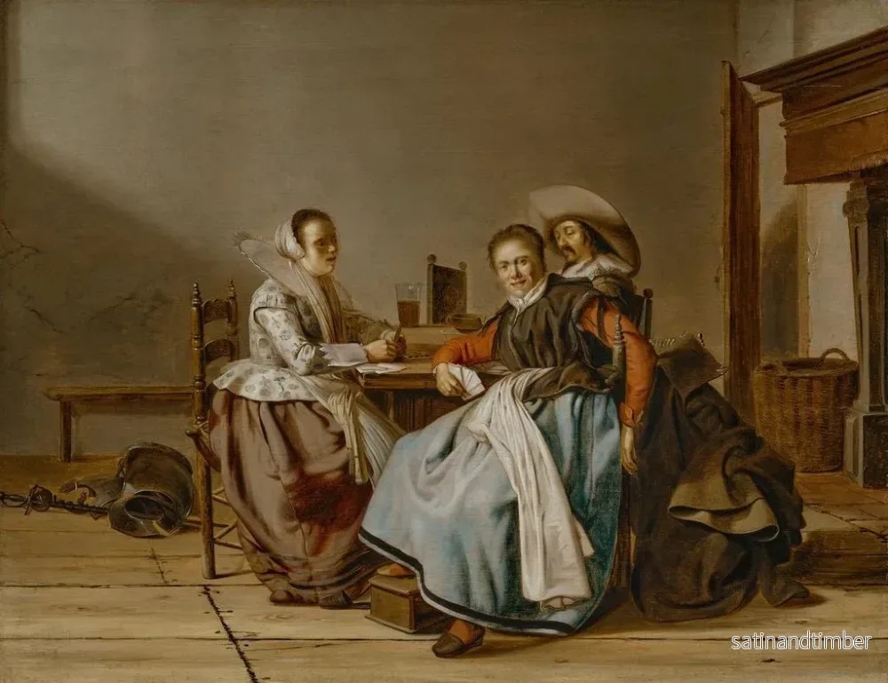 Reproduktion av målningen av kortspelare i ett interiör - Pieter Codde - Bild 2