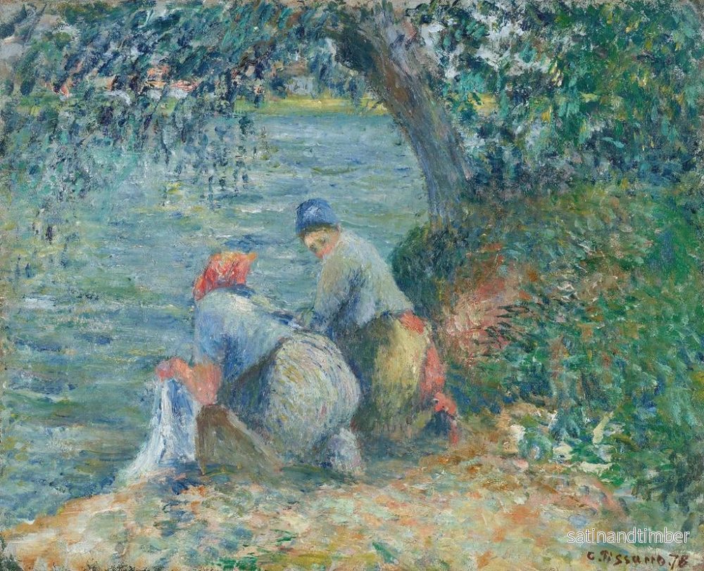 Reproduktion av målningen Laveuses au bord de l'eau à Pontoise - Camille Pissarro - Bild 2