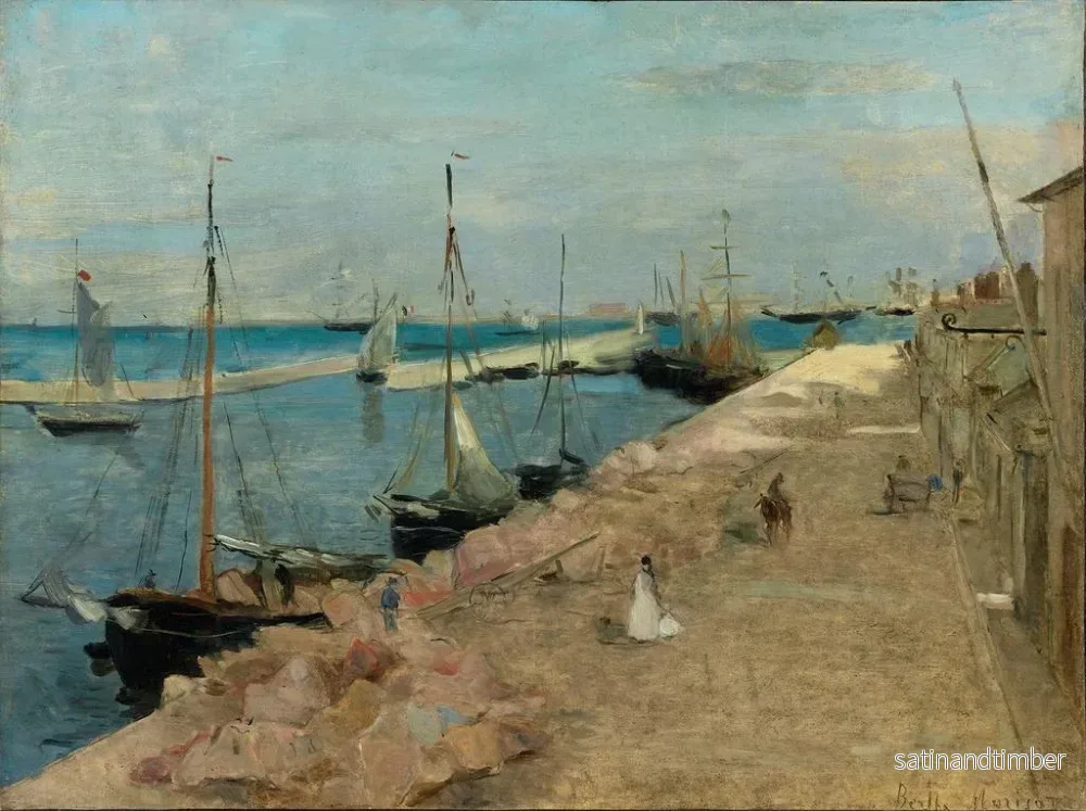 Reproduktion av målningen Le port de Cherbourg - Berthe Morisot - Bild 2
