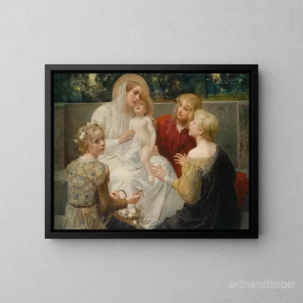 Reproduktion av målningen Madone omgiven av barn - Eduard Veith