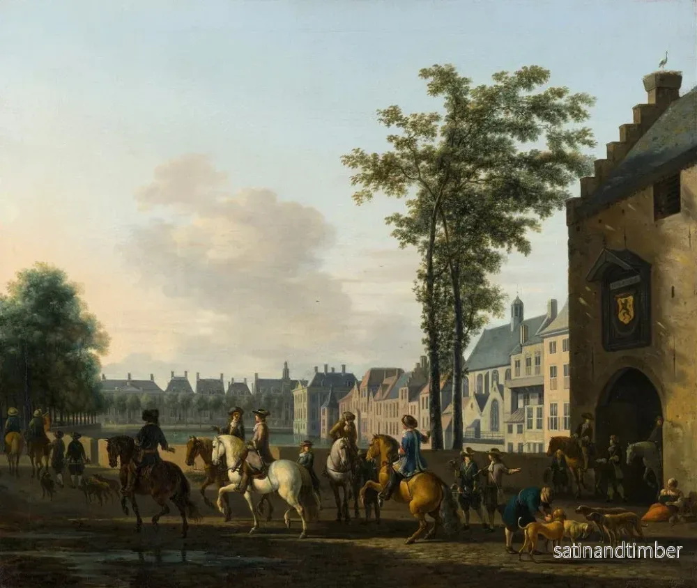 Reproduktion av målningen En jaktparti nära Hofvijver i Den Haag sett från Plaats - Gerrit Adriaensz Berckheyde - Bild 2
