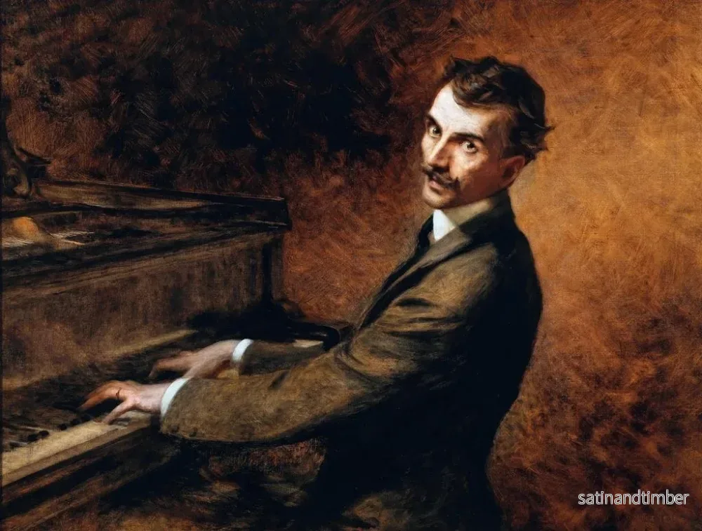 Reproduktion av målningen Maestro Arturo Toscanini vid piano - Théobald Chartran - Bild 2