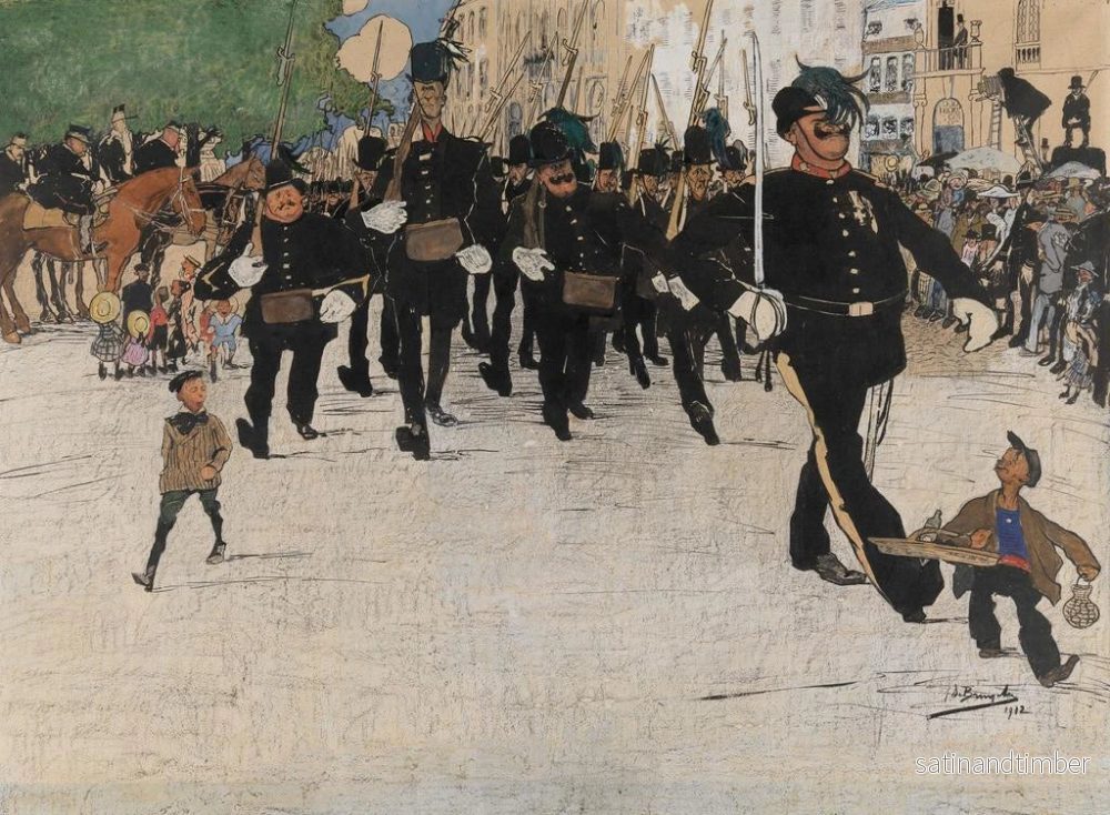 Reproduktion av målningen av Paraden för borgarklassen i Gent - Jules De Bruycker - Bild 2