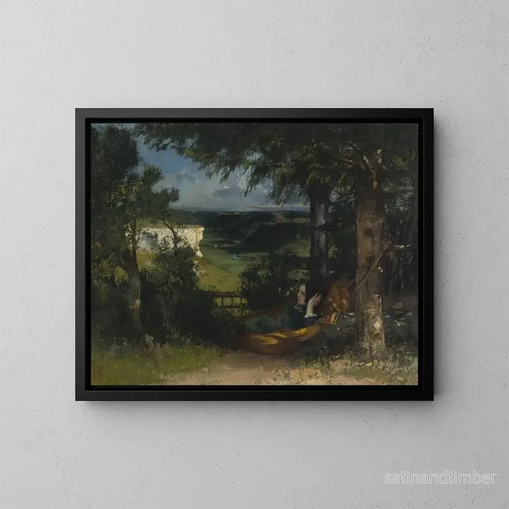 Reproduktion av målningen av kvinna i hängmatta - Gustave Courbet