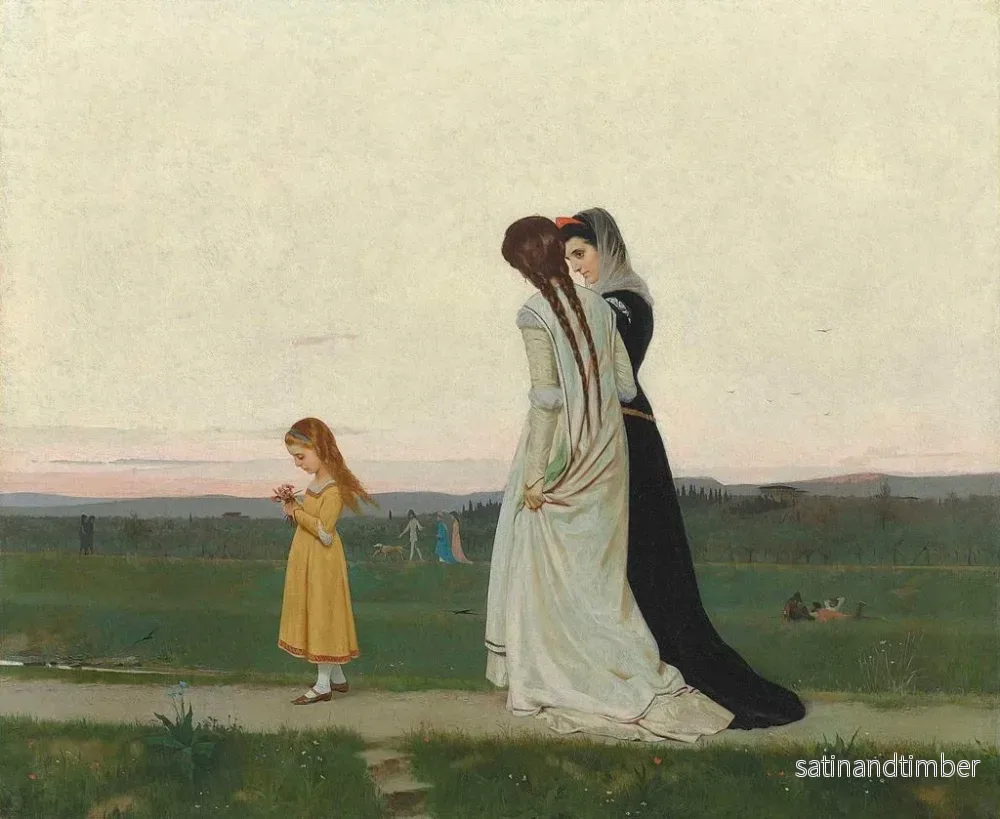 Reproduktion av målningen La promenade du soir, environs de Florence - Raffaello Sorbi - Bild 2