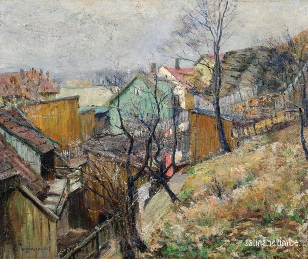Reproduktion av målningen Vy över en by - Thorvald Hagbart Torgersen - Bild 2