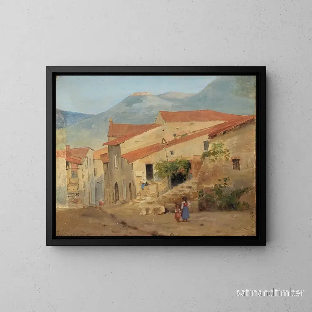 Reproduktion av målningen Rue de village dans les montagnes sabines – Jørgen Sonne Reproduktion av målningen Rue de village dans les montagnes sabines – Jørgen Sonne