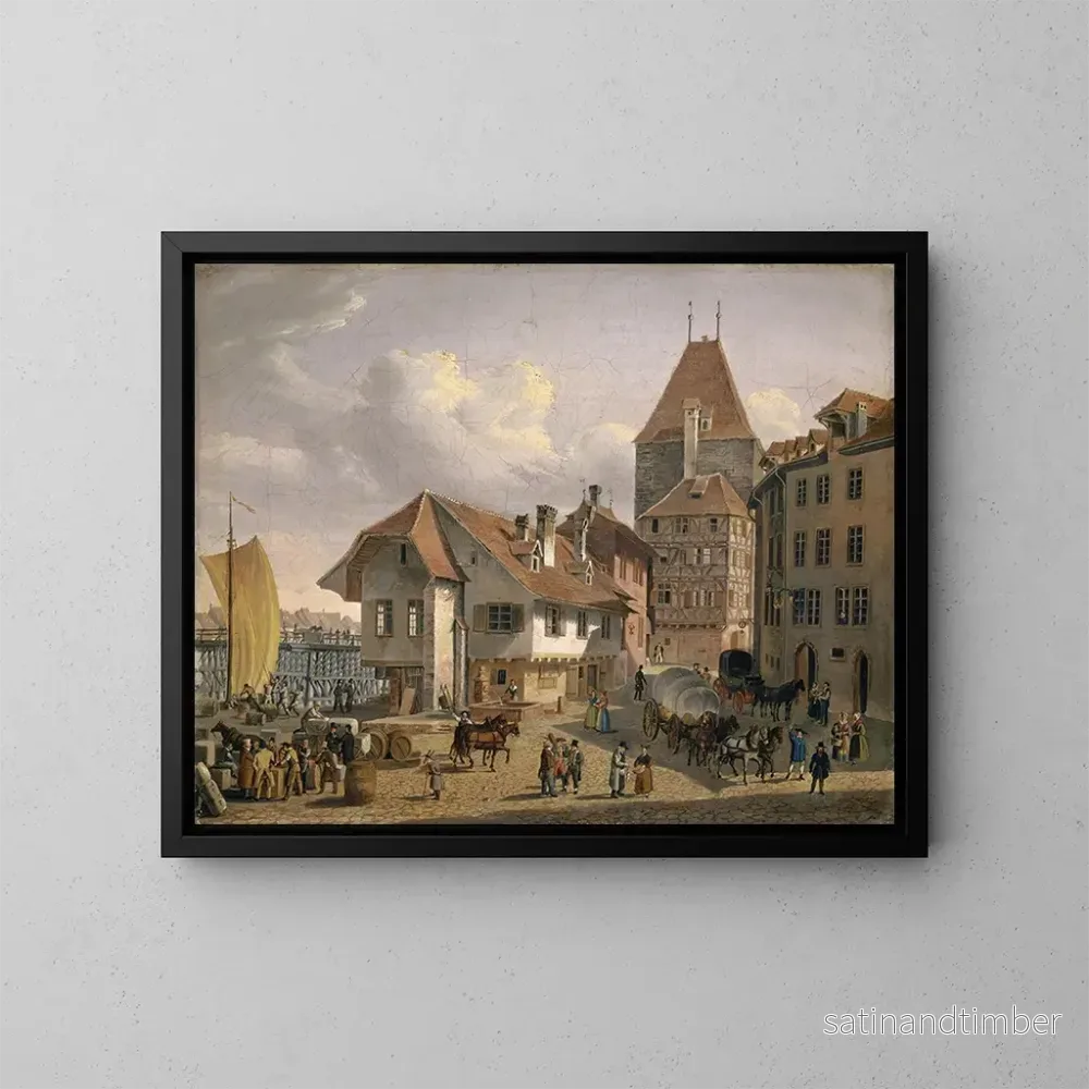 Reproduktion av målningen La barque à Bâle - Konstantin Guise