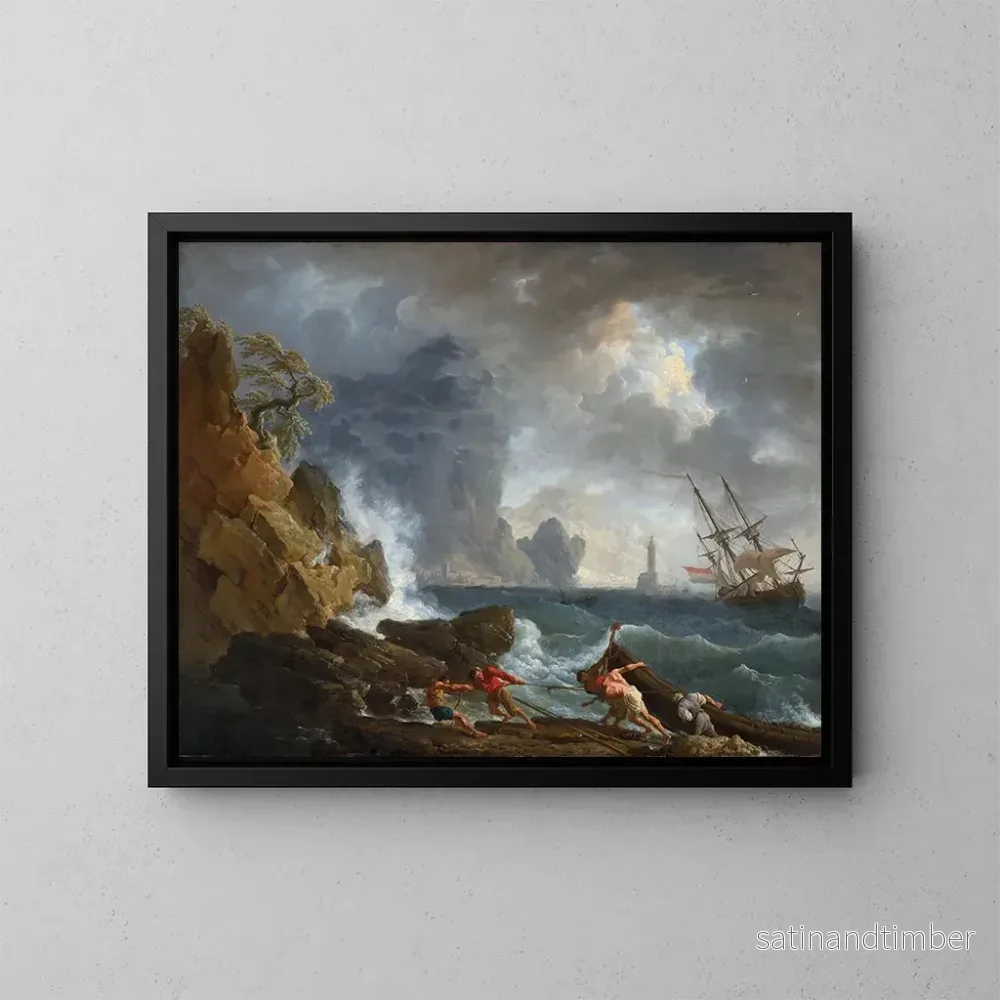 Reproduktion av målningen En italiensk hamn vid åskväder – Claude-Joseph Vernet Reproduktion av målningen En italiensk hamn vid åskväder – Claude-Joseph Vernet