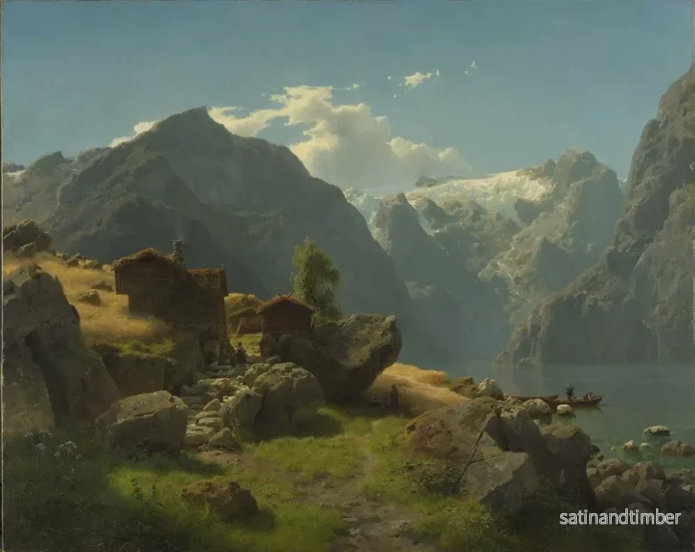 Reproduktion av målningen Balestrand - Hans Gude - Bild 2