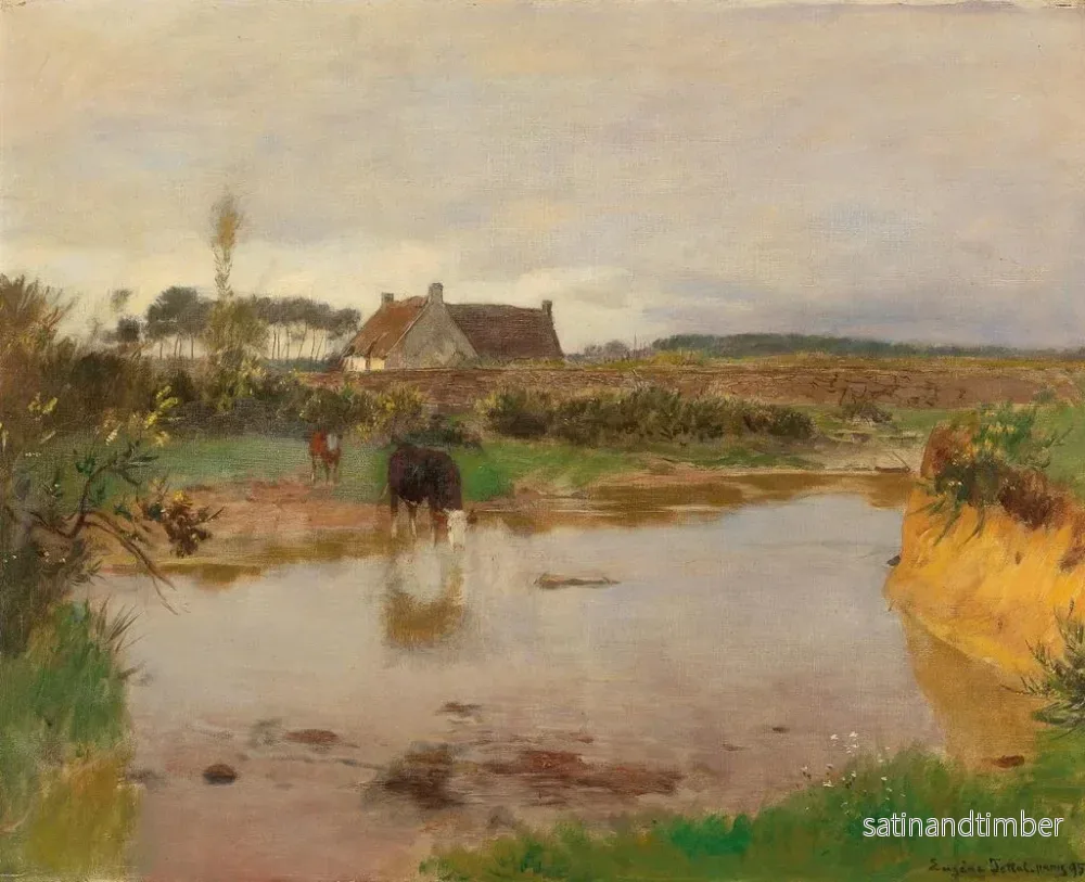 Reproduktion av målningen landskapsflod med Khen - Eugen Jettel - Bild 2