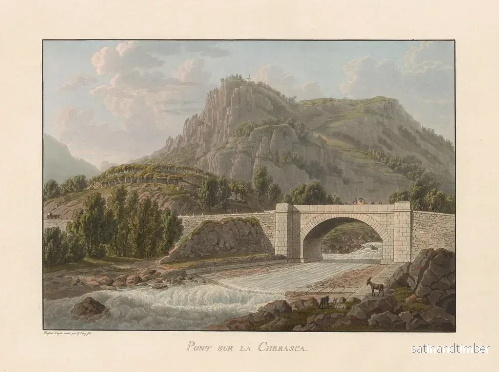 Reproduktion av målningen Pont sur la Cherasca - Gabriel Lory le Jeune - Bild 2
