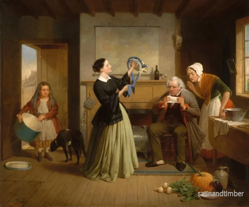 Reproduktion av målningen Le nouveau bonnet - Francis William Edmonds - Bild 2