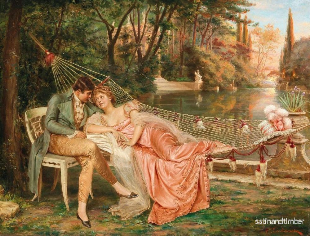 Reproduktion av målningen Flirtande i Villa Borghèses park i Rom - Frédéric Soulacroix - Bild 2