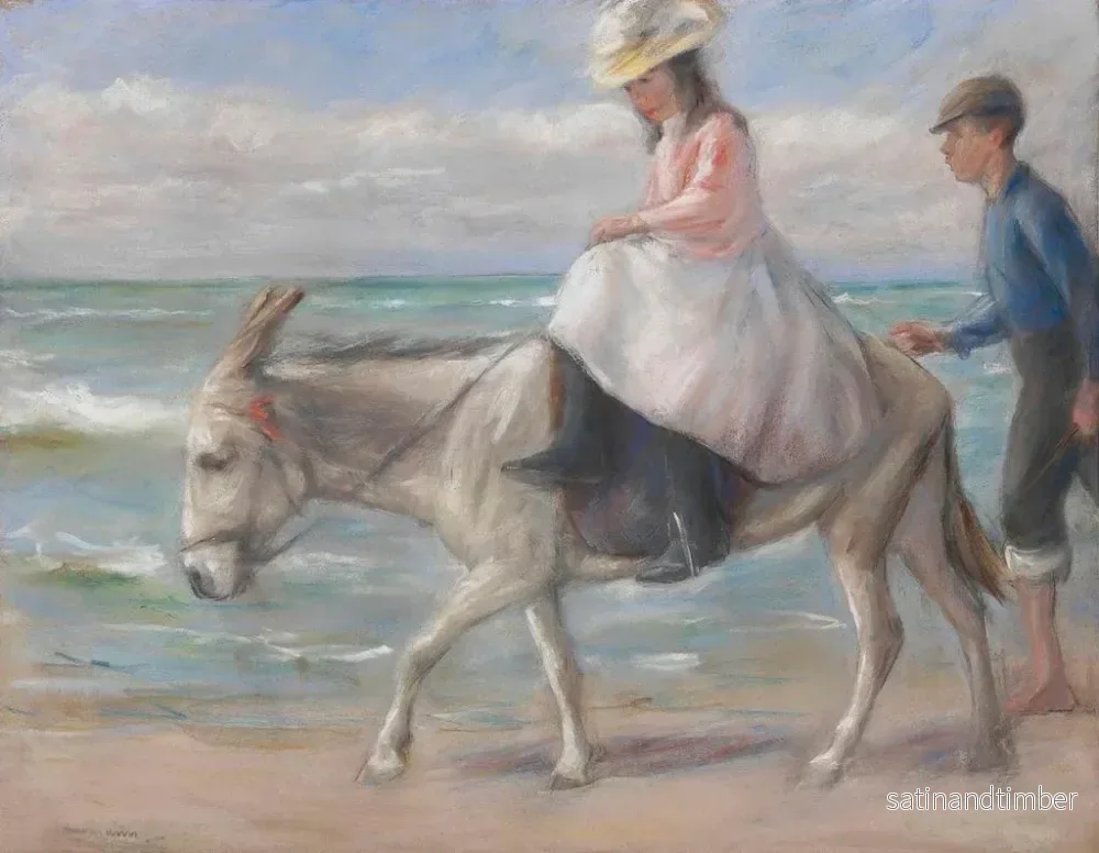 Reproduktion av målningen Barn som rider på en åsna - Max Liebermann - Bild 2