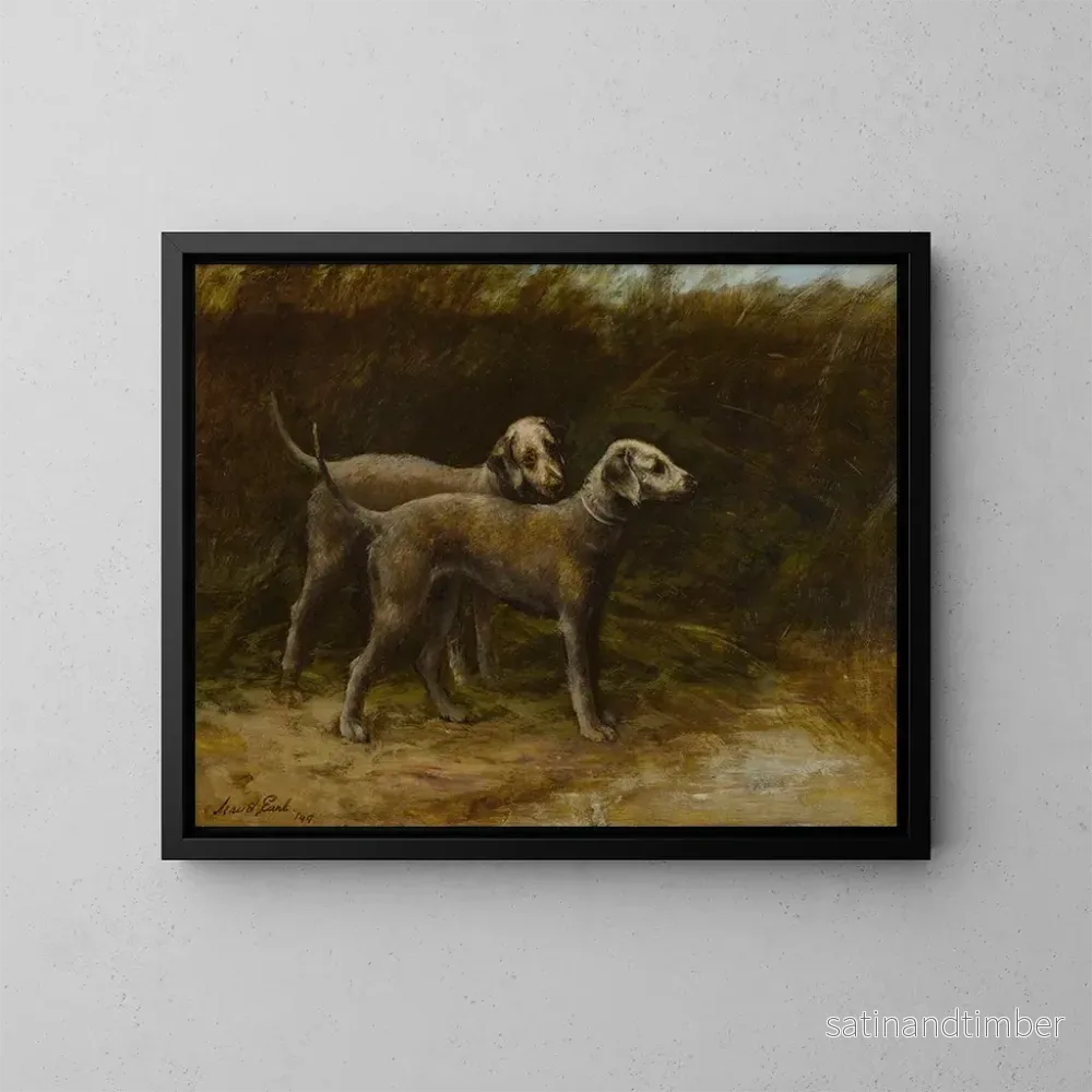 Reproduktion av målningen av två terrier Bedlington - Maud Earl
