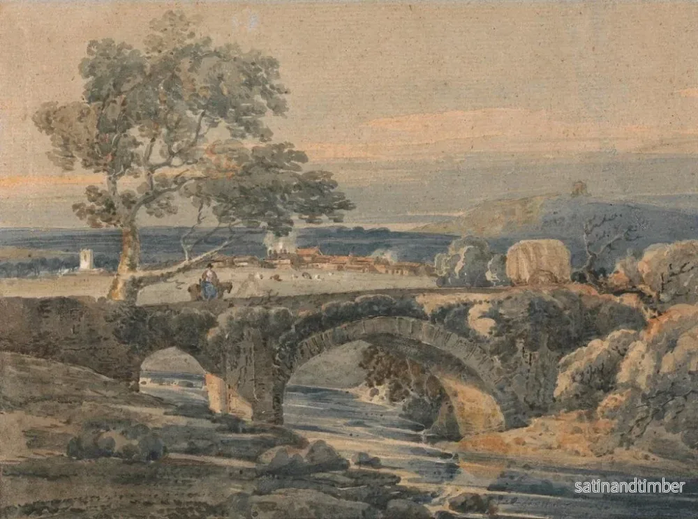 Reproduktion av målningen Le vieux pont à Devon - Thomas Girtin - Bild 2