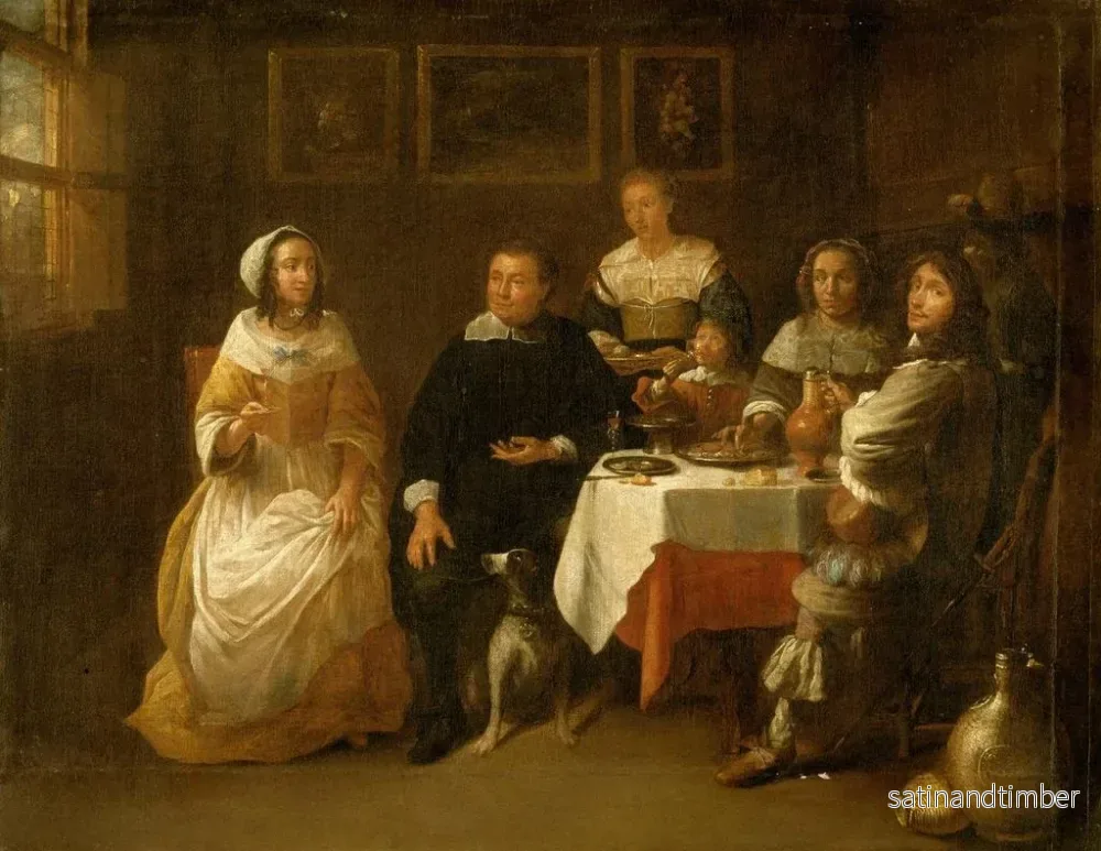 Reproduktion av målningen Familjesamling - François Duchatel - Bild 2