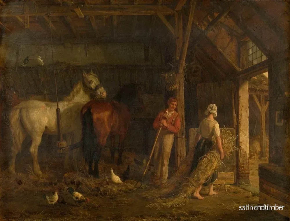 Reproduktion av målningen inomhus av stallet - Jean-Louis van Kuyck - Bild 2