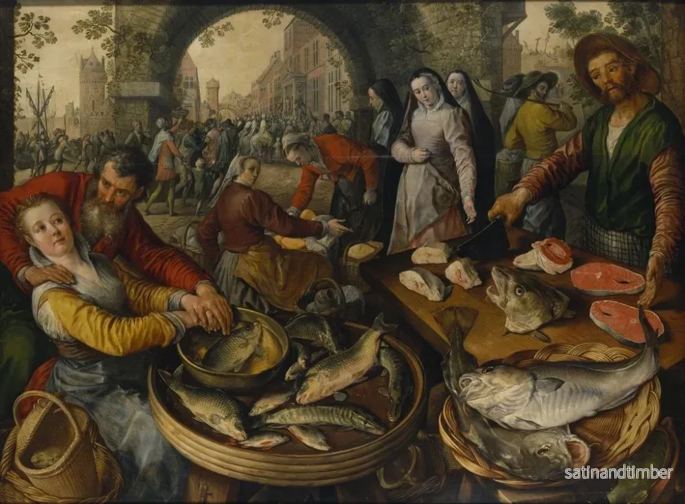 Reproduktion av målningen av Fiskmarknad med Ecce Homo - Joachim Beuckelaer - Bild 2