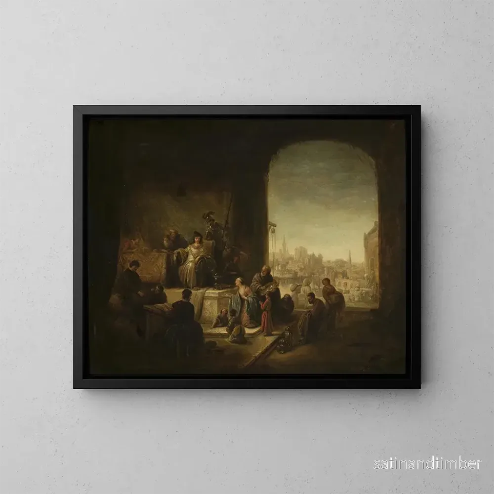 Reproduktion av målningen av Joseph som säljer spannmål i Egypten – Jacob Willemsz de Wet Reproduktion av målningen av Joseph som säljer spannmål i Egypten – Jacob Willemsz de Wet