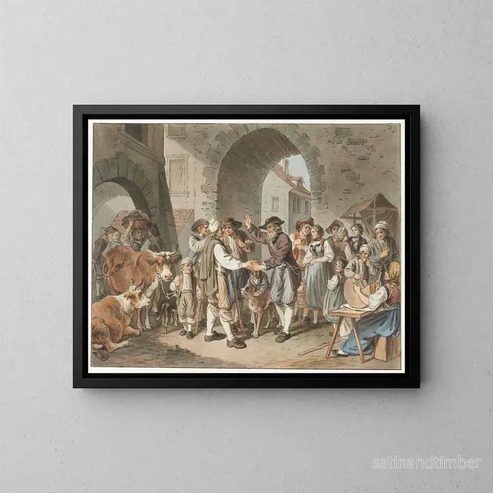 Reproduktion av målningen Foire aux bestiaux - Sigmund Freudenberger