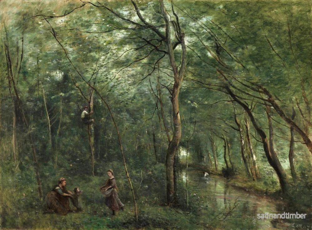 Reproduktion av målningen Les Ramasseurs d'anguilles - Jean-Baptiste-Camille Corot - Bild 2