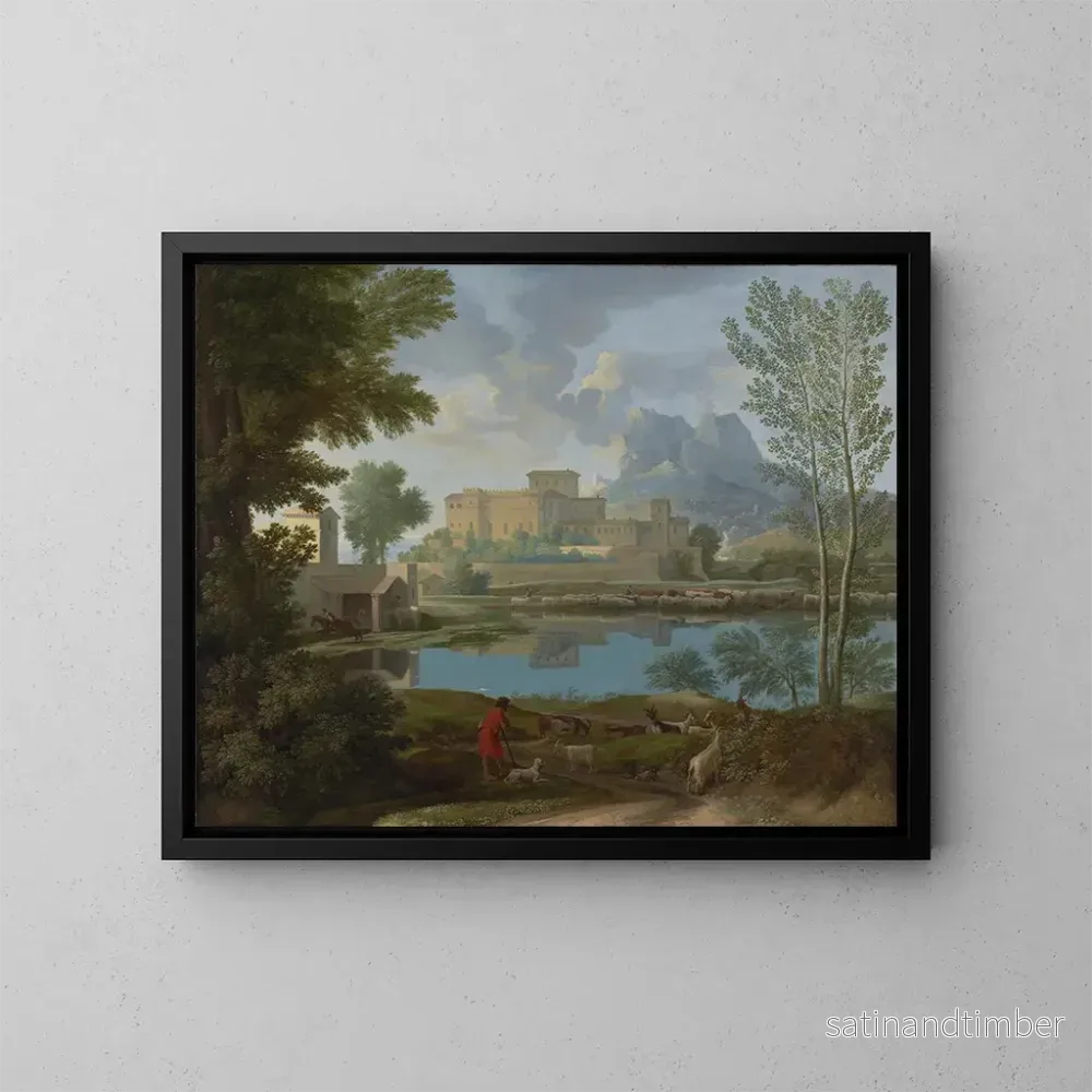 Reproduktion av målningen Landskap med ett lugn - Nicolas Poussin