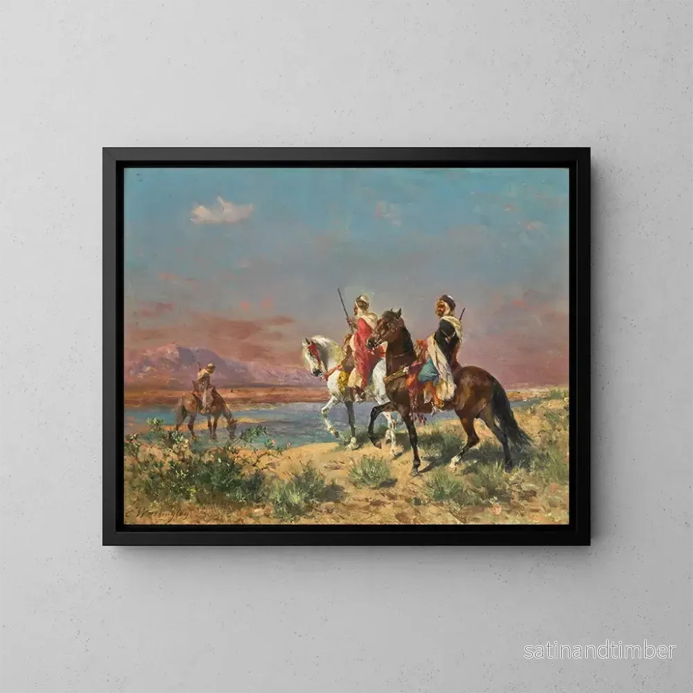Reproduktion av målningen Cavaliers dans un paysage - Georges Washington