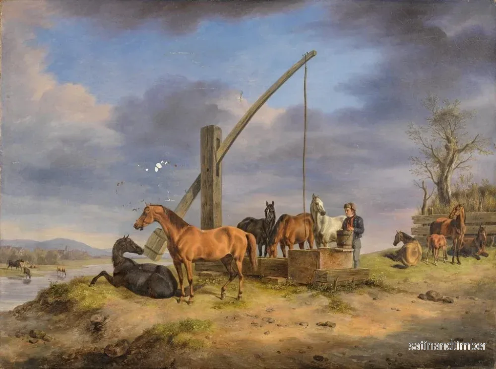 Reproduktion av målningen Hästar vid vattenhålet - Rudolf Kuntz - Bild 2