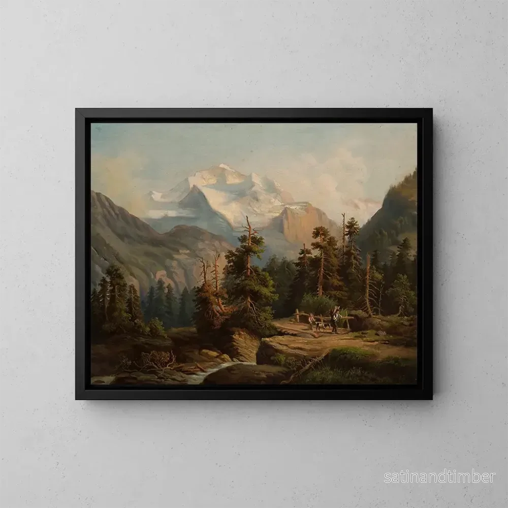 Reproduktion av målningen Landskapsbild av berg - Feliks Brzozowski