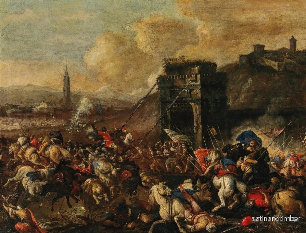 Reproduktion av målningen La bataille de Vienne - Johann Heinrich Roos - Bild 2