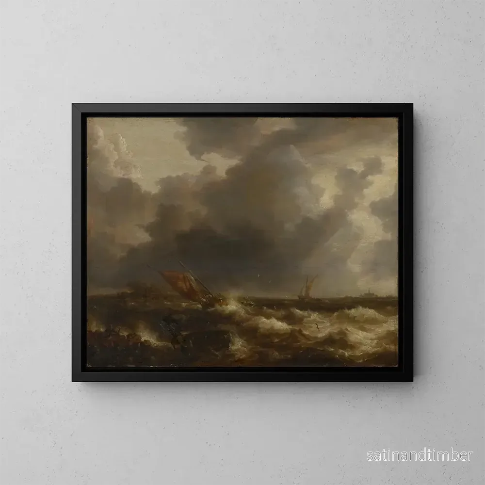 Reproduktion av målningen Mer orageuse - Bonaventura Peeters l'Ancien